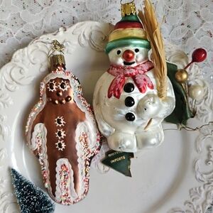 Festive Snowman and Gingerbread Ornaments
